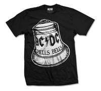 AC/DC T Shirt Hells Bells Classic Distressed Band Logo Official Unisex New Black