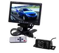 BW Car Parking Kits - 7" TFT Color LCD 2 Video Input Car Rear View Headrest Monitor DVD VCR Car Monitor+LED Car Rearview Reverse Reversing Waterproof Colour Video Camera