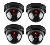 Dummy Fake Camera - BW 4pcs Imitation Dummy CCTV Security Dome Cameras With Flashing Red LED Light, Outdoor Indoor Use for Homes & Business