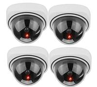 BW Dome Dummy Fake Security CCTV Camera Simulation Monitor with LED Blinking Light, Outdoor Indoor Use for Homes & Business, 4 Pack (white)