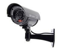 BW Dummy Cameres Outdoor Indoor Fake Dummy Imitation CCTV Security Camera W/Blinking Flashing Light Bullet Shape Black