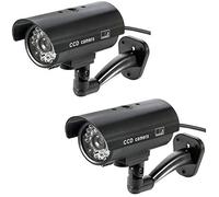 BW Dummy CCTV Camera Dummy Camera Fake Outdoor Indoor Weatherproof Fake Surveillance Camera CCTV Security Camera Flashing Red LED Light (2PCS)