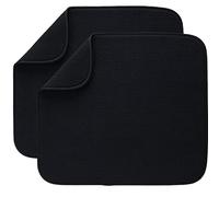 BW&HM Dish Drying Mat Microfibre Draining Board Mats Dish Drainer Mat Washing Up Drying Mat for Kitchen Counter Super Absorbent Quick Drying 40 cm x 46 cm 2 Pack Black