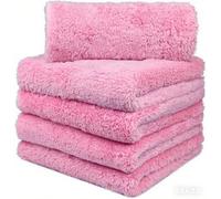 BW&HM Microfibre Car Cleaning Cloths Auto drying cloth 40 x 40 cm 5 Pack (Pink, 40 x 40 cm)