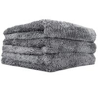 BW&HM Microfibre Car Drying Towel Edgeless Detailing Cleaning Polishing Cloth Quick Drying Super Absorbent Ultra Soft 40 x 60 cm 3 Pack Grey