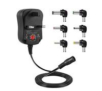 BW International Power Adapters - AC to DC Power Transformer Universal 12W 3V 4.5V 5V 6V 7.5V 9V 12V 1A 1000mA with 6Pcs DC Replaceable Tips for Household Electronic Devices CCTV Cameras TV Box