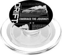 BW Japanese JDM Tokyo Japan Drift Race Car Graphic PopSockets PopGrip for MagSafe