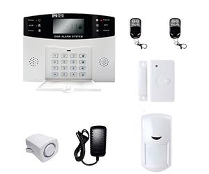BW LCD Security Wireless GSM Autodial SMS Call Home House Burglar Intruder Alarm : GSM Alarm Control Host + Wired Small Siren + PIR Motion Detector + Door/Window Gap Detector + Wireless Remote Control