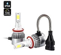 BW LED Headlight Bulbs Replacement LED Headlight Lamp,Type H8, H9, H11, High Speed Cooling Fan, 72W, 7200LM, IP68, 200m Range, 6000K Color Temperature