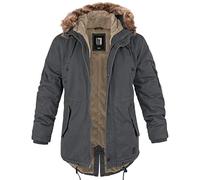 bw-online-shop Fishtail Winter Parka with Lining Men's Parka Jacket, charcoal, L