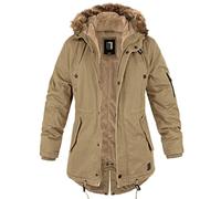 bw-online-shop Ladies Fishtail Winter Parka with Teddy Lining Parka Jacket Winter Coat, camel, XL