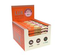 BW Premium LUX 20g High Protein Flapjack Bars 24 x 75g - Oat Based Low Sugar Snack - Bodybuilding Warehouse (White Choc Raspberry)