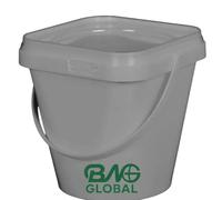 BW Wholesale - - Black Bucket With Lid - Plastic Bucket Pail + Handle & Lid - Food Grade BPA Free - Multi-use Fermentation Feed Dry Food Liquid Chemicals Hydroponics Storage Container (5, 1Ltr)