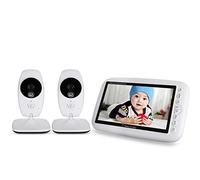 BW Wireless Baby Monitor - 7 inch Babyfoon Camera Wireless Video Baby Monitor Night Vision Temperature Sensor Lullaby Intercom Dual-Way Audio Play Songs (Dual Cameras)