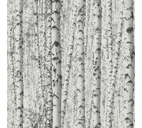 BW51006 - Blooming Wild Birch Tree Motif Grey White Galerie Wallpaper