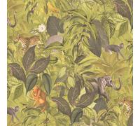 Galerie Blooming Wild Animal Yellow Wallpaper BW51026, Yellow