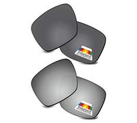 Bwake Replacement Lenses for Oakley Holbrook Mix Sunglasses OO9384 - Black + Silver POLARIZED