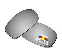 Bwake Replacement Lenses for Oakley Square Wire 2 (2014) Sunglasses OO4075 POLARIZED, Satin Silver,