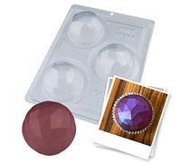 BWB 10266 Sphere Chocolate Mould 70 mm Special Faceted 3 Parts Shape with Silicone for Hot Chocolate 3 Holes 24-230 g Three Dimensional Polycarbonate Accessories and Utensils
