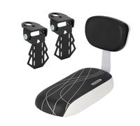 BWBIKE Bicycle Back Seat Cycling Bike Bicycle Mountain Bike PU Leather Soft Cushion Rear Rack Seat Children Seat with Backrest and Footrest, Black+Black