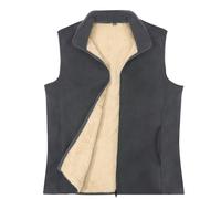 BWBIKE Mens Fleece Lined Vest Men's Outerwear Polar Gilets Hiking Outdoor Activewear Vest Full Zip Bodywarmer Sleeveless Golf Gilet Utility Cargo Gilets, Grey, M