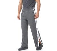 BWBIKE Men's Snap Button Training Trousers High Split Tear-Off Rehabilitation Trousers with Pockets Outdoor Track Suits for Jogging & Post-Surgery Recovery Deep Grey