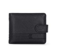 BWBIKE Slim PU Leather Wallet for Men with 1 Zipper Compartment, Men's Bifold Coin Wallet with 2 ID Windows, 5 Card Slots & 2 Cash Sections and 1 Coin Pocket