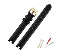 BWBVHRHZY 12mm 14mm Strap Fit For Guc Leather Watch Band YA141401 YA141505 Series Female Watchband Notch Bracelet Black Brown(Black gk,14mm)