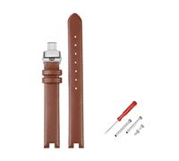 BWBVHRHZY 12mm 14mm Strap Fit For Guc Leather Watch Band YA141401 YA141505 Series Female Watchband Notch Bracelet Black Brown(Brown sk bk,12mm)