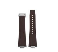 BWBVHRHZY 12mm Men's Watch Strap Fit For Tissot PRX T137.407 T137.410 Super Player Fashion Rubber Watchband Quick Release Silicone Bracelet(Brown Silver)