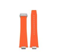 BWBVHRHZY 12mm Men's Watch Strap Fit For Tissot PRX T137.407 T137.410 Super Player Fashion Rubber Watchband Quick Release Silicone Bracelet(Orange Silver)