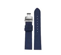 BWBVHRHZY 18mm/19/20 /21/22/ 23 /24mm Nylon Leather Watchband Fit For Seiko SRPC31J1/Fit For Citizen Fit For Tissot All The Major Brands Mens Wrist(Blue silver,20mm)