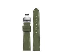 BWBVHRHZY 18mm/19/20 /21/22/ 23 /24mm Nylon Leather Watchband Fit For Seiko SRPC31J1/Fit For Citizen Fit For Tissot All The Major Brands Mens Wrist(Army Green silver,21mm)
