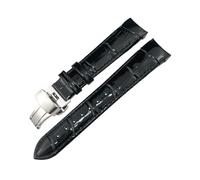 BWBVHRHZY 18mm Crimson Leather Watchband Fit For Tissot 1853 T035 T035210 T035207 Wristband Women's Curved Watch Strap Bracelet(Black,18MM_SILVER BUCKLE)