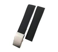 BWBVHRHZY 19mm 20mm 21mm Rubber Watchband Fit For Longines Master Conquest HydroConquest L3 Black Gray Blue Silicone Watch Strap(Black Silver,19mm)