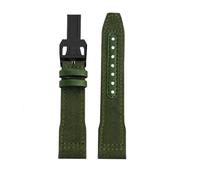 BWBVHRHZY 20 21 22mm Blue Green Bracelet Fit For IWC Nylon Leather WatchBand Big Pilot Little Prince Mark 18 Watch Strap(Green Black folding,21mm)