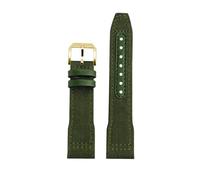 BWBVHRHZY 20 21 22mm Blue Green Bracelet Fit For IWC Nylon Leather WatchBand Big Pilot Little Prince Mark 18 Watch Strap(Green gold pin,20mm)
