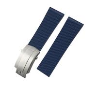 BWBVHRHZY 20mm 21mm 22mm 23mm 24mm Braided Silicone Rubber Watchband Fit For Breitling Fit For Superocean Navitimer Avenger Fit For Longines Watch Strap(Blue Style 1,24mm)