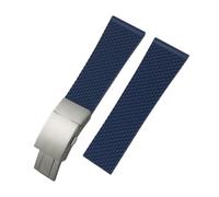BWBVHRHZY 20mm 21mm 22mm 23mm 24mm Braided Silicone Rubber Watchband Fit For Breitling Fit For Superocean Navitimer Avenger Fit For Longines Watch Strap(Blue Style 3,23mm)
