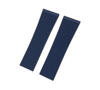BWBVHRHZY 20mm 21mm 22mm 23mm 24mm Braided Silicone Rubber Watchband Fit For Breitling Fit For Superocean Navitimer Avenger Fit For Longines Watch Strap(Blue No buckle,23mm)
