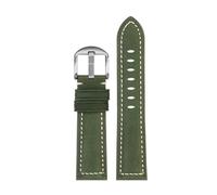 BWBVHRHZY 20mm 22mm 24mm 26mm Vintage Crazy Leather Men's Watch Belt Substitute Fit For Panerai Fit For M-ido Fit For O-mega Men Band(Military green sk,26mm)