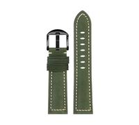BWBVHRHZY 20mm 22mm 24mm 26mm Vintage Crazy Leather Men's Watch Belt Substitute Fit For Panerai Fit For M-ido Fit For O-mega Men Band(Military green BK,24mm)