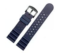 BWBVHRHZY 22m Male Fit For Seiko Air Hole Fluoro Rubber Watchband Water Ghost 007 Small Mm Srpa21j1 SKX007 Canned Silicone Watch Strap(Blue black,20mm)