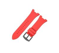 BWBVHRHZY Exquisite And Durable Watchbands Fit For Armani AX1802/AX1803/AX1050 Solid Stainless Steel Buckle Black Silicone Watch Strap(Red-Black-K2)