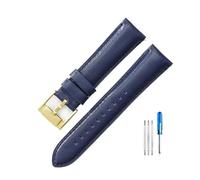 BWBVHRHZY Fit For Fossil Fs4990 Fs4735 Me3099 Me3052 Fs4813 Q Intelligent Series Leather Odorless Watchbands 22 24mm(Light Blue-Gold-K8,24mm)