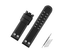 BWBVHRHZY Fit For Hamilton Khaki Field H78646733 H78626583 Metal Rivet Watchband 22 24mm Leisure Business Leather Watch Strap Bracelet(B Black S no,22mm)