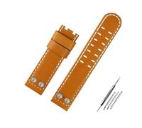 BWBVHRHZY Fit For Hamilton Khaki Field H78646733 H78626583 Metal Rivet Watchband 22 24mm Leisure Business Leather Watch Strap Bracelet(B brown S no,24mm)