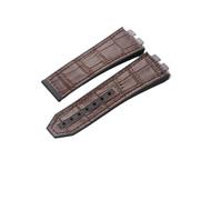 BWBVHRHZY Fit For HUBLOT TPU tape Fit For BIGBANG Leather Watchband 28mm Quick Release Interface Big Explosion Rubber Watch Strap Men Bracelet(Brown-No buckle)