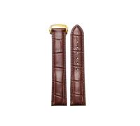 BWBVHRHZY Fit For Omega Watch Strap Original Genuine Leather Men's Fit For Omiga Seahorse Super Butterfly Fly Watch Band Women 18mm 19mm 20mm 21mm(Brown-gold-b,20mm)