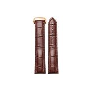 BWBVHRHZY Fit For Omega Watch Strap Original Genuine Leather Men's Fit For Omiga Seahorse Super Butterfly Fly Watch Band Women 18mm 19mm 20mm 21mm(Brown-rosegold-b,21mm)